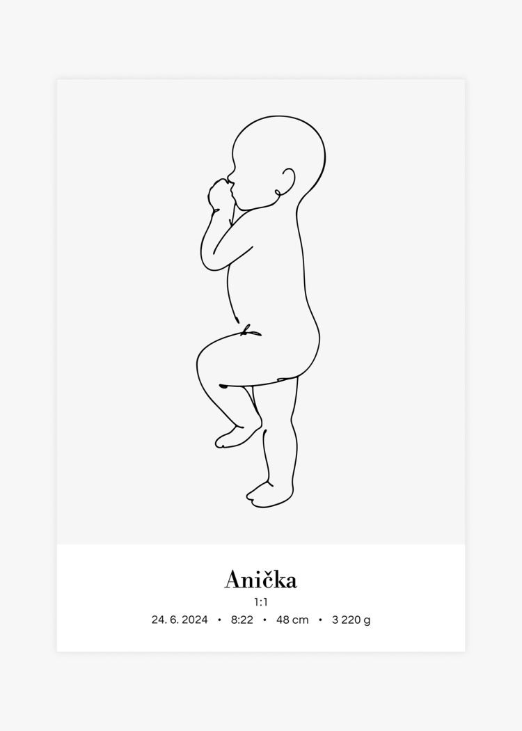 plakaty na miru miminko v zivotni velikosti sede pozadi 01 v1