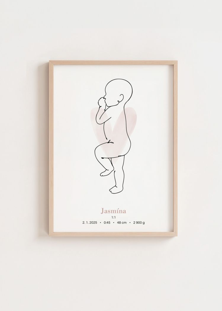 plakaty na miru miminko v zivotni velikosti ruzova srdce 02