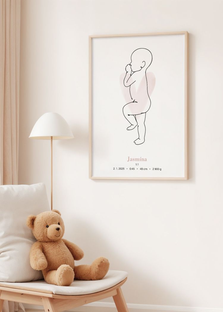 plakaty na miru miminko v zivotni velikosti ruzova srdce 03