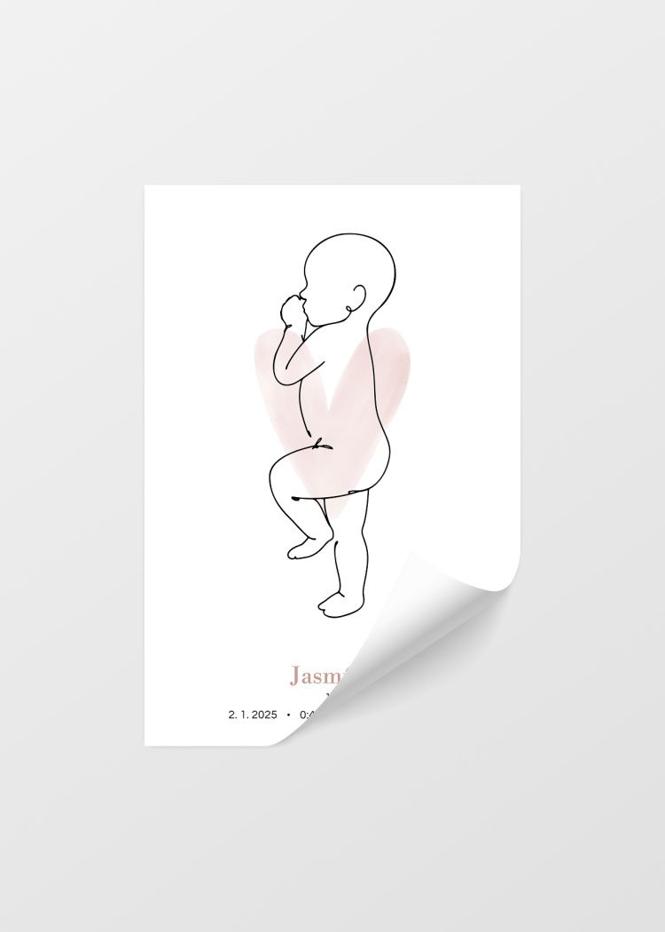 plakaty na miru miminko v zivotni velikosti ruzova srdce 04