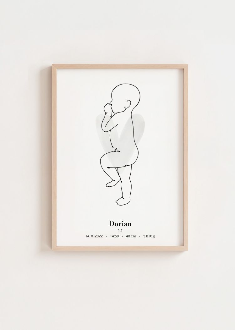 plakaty na miru miminko v zivotni velikosti sede srdce 02