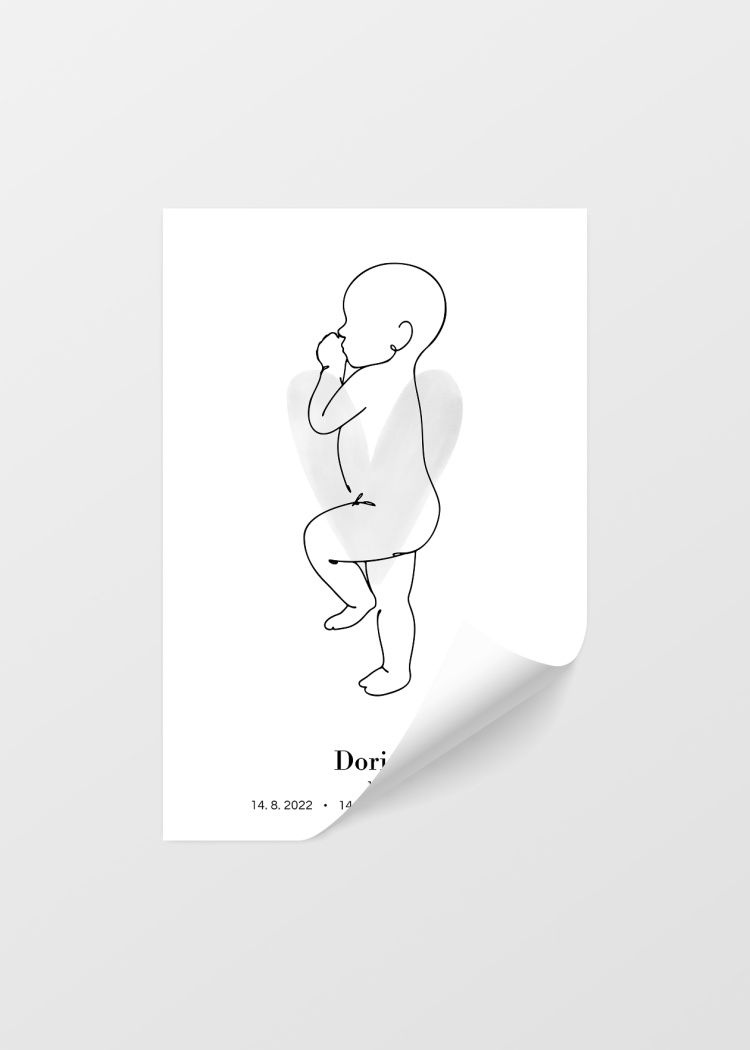 plakaty na miru miminko v zivotni velikosti sede srdce 04