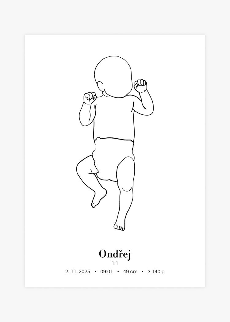 plakaty na miru miminko v zivotni velikosti lineart I 4
