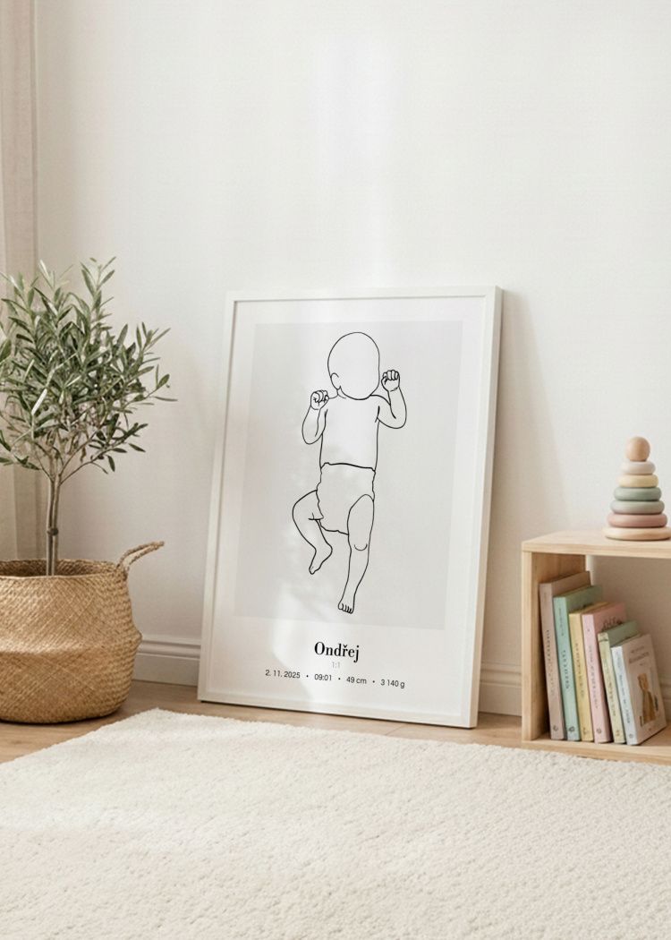 plakaty na miru miminko v zivotni velikosti lineart I