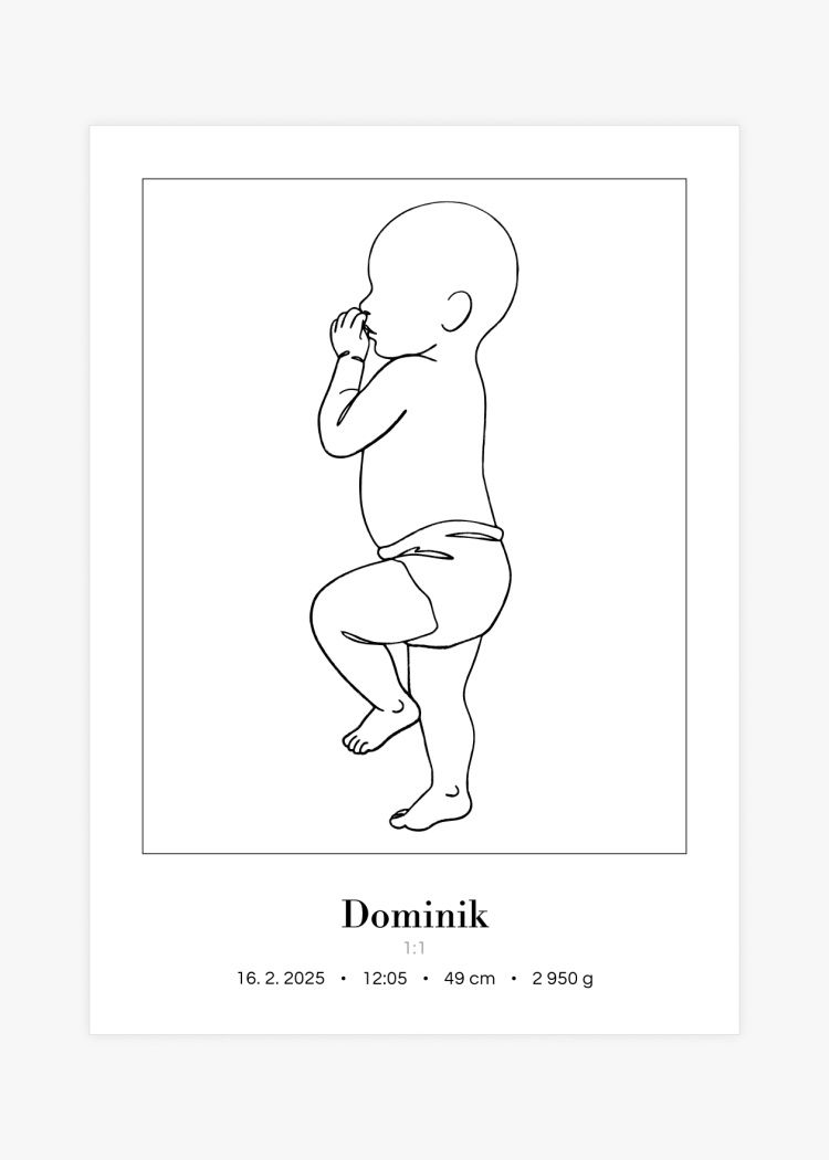 plakaty na miru miminko v zivotni velikosti lineart II 3