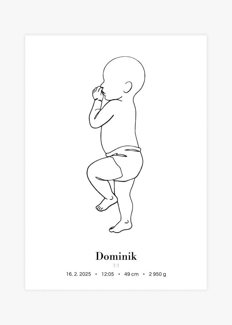 plakaty na miru miminko v zivotni velikosti lineart II 4