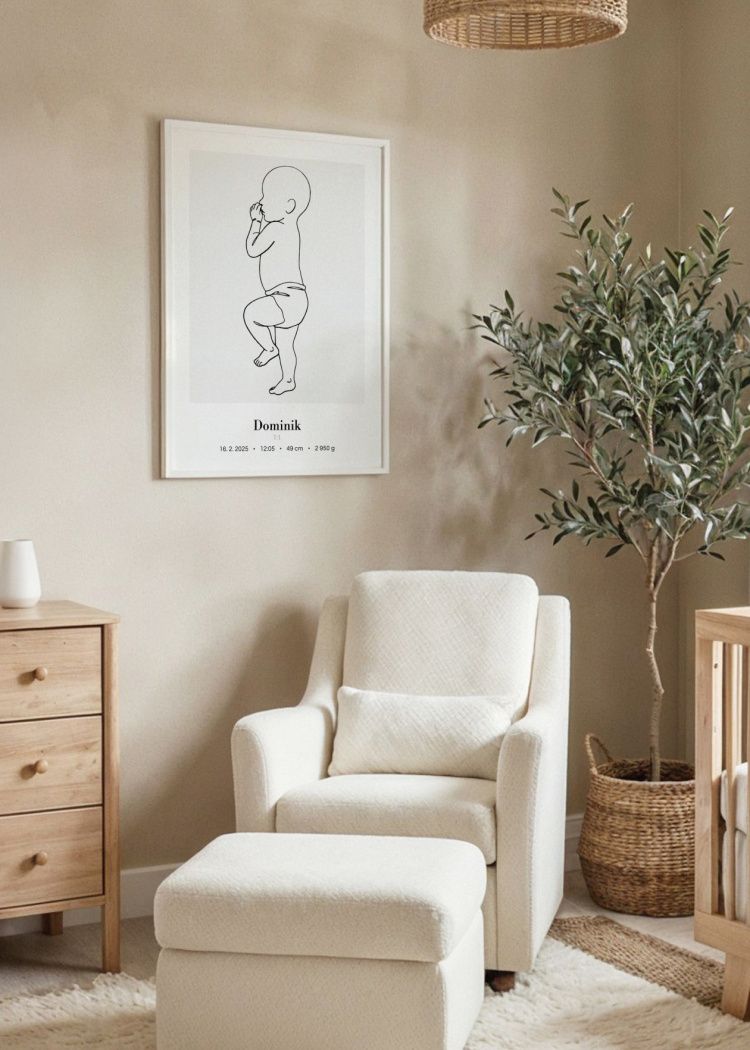 plakaty na miru miminko v zivotni velikosti lineart I