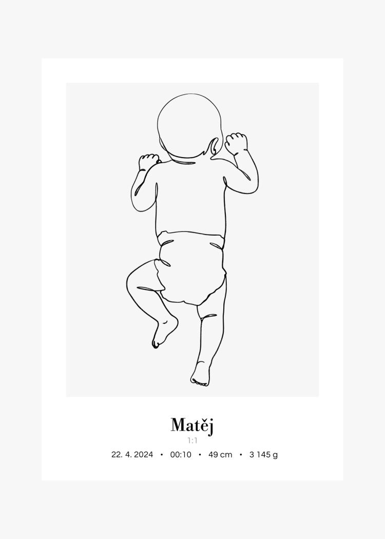 plakaty na miru miminko v zivotni velikosti lineart I 2
