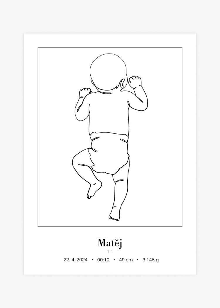 plakaty na miru miminko v zivotni velikosti lineart I 3