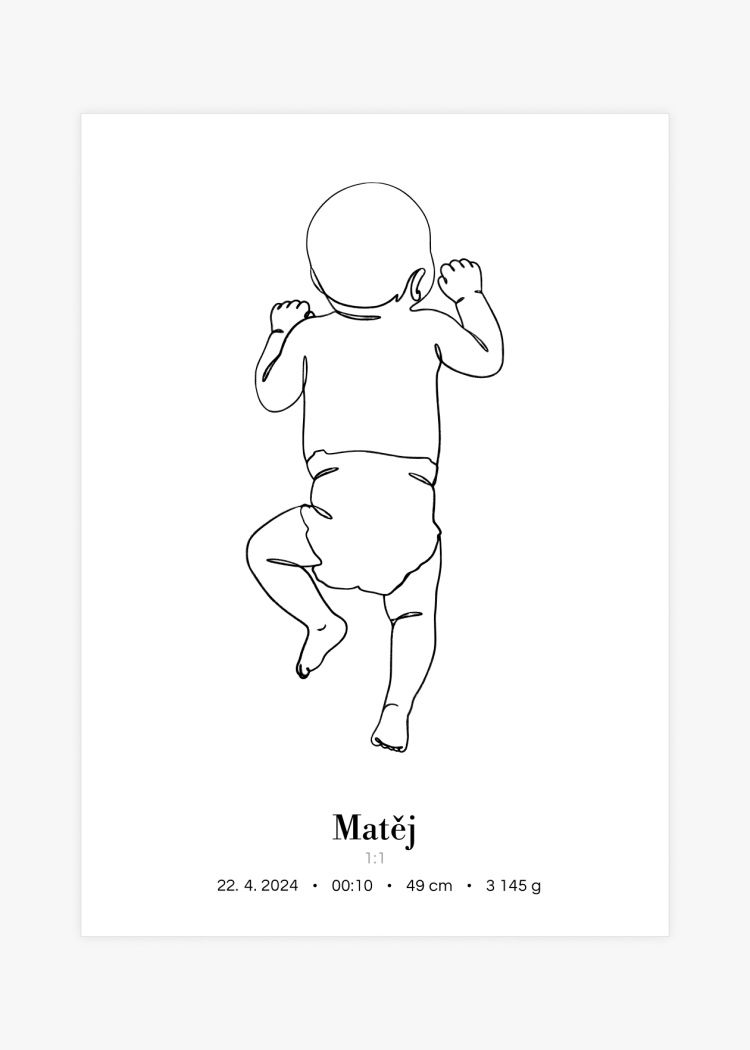 plakaty na miru miminko v zivotni velikosti lineart I 4