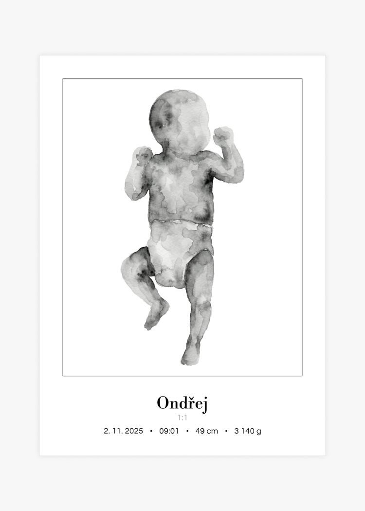 plakaty na miru miminko v zivotni velikosti akvarel I 3