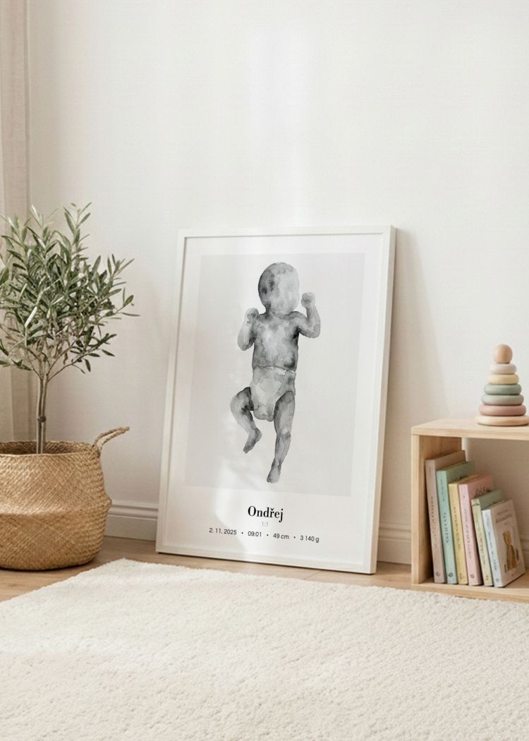 plakaty na miru miminko v zivotni velikosti akvarel I 6
