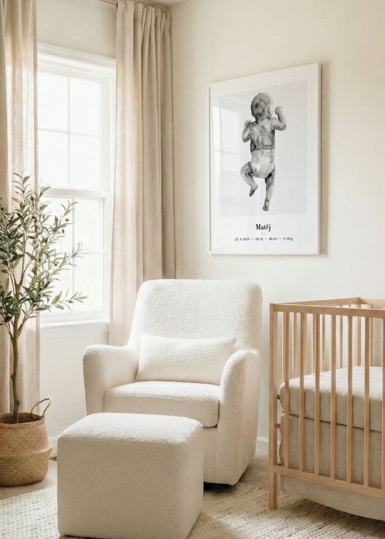 plakaty na miru miminko v zivotni velikosti akvarel III 6