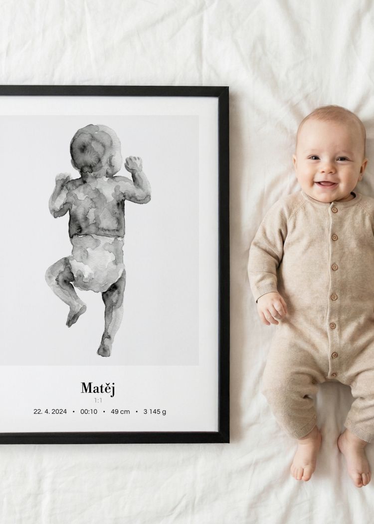 plakaty na miru miminko v zivotni velikosti akvarel III 1