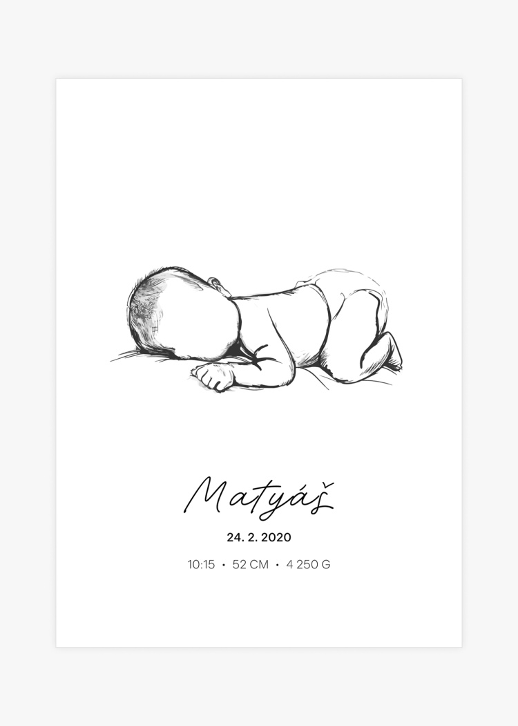 plakat plakaty na miru narozeni miminka chlapec 01 v2
