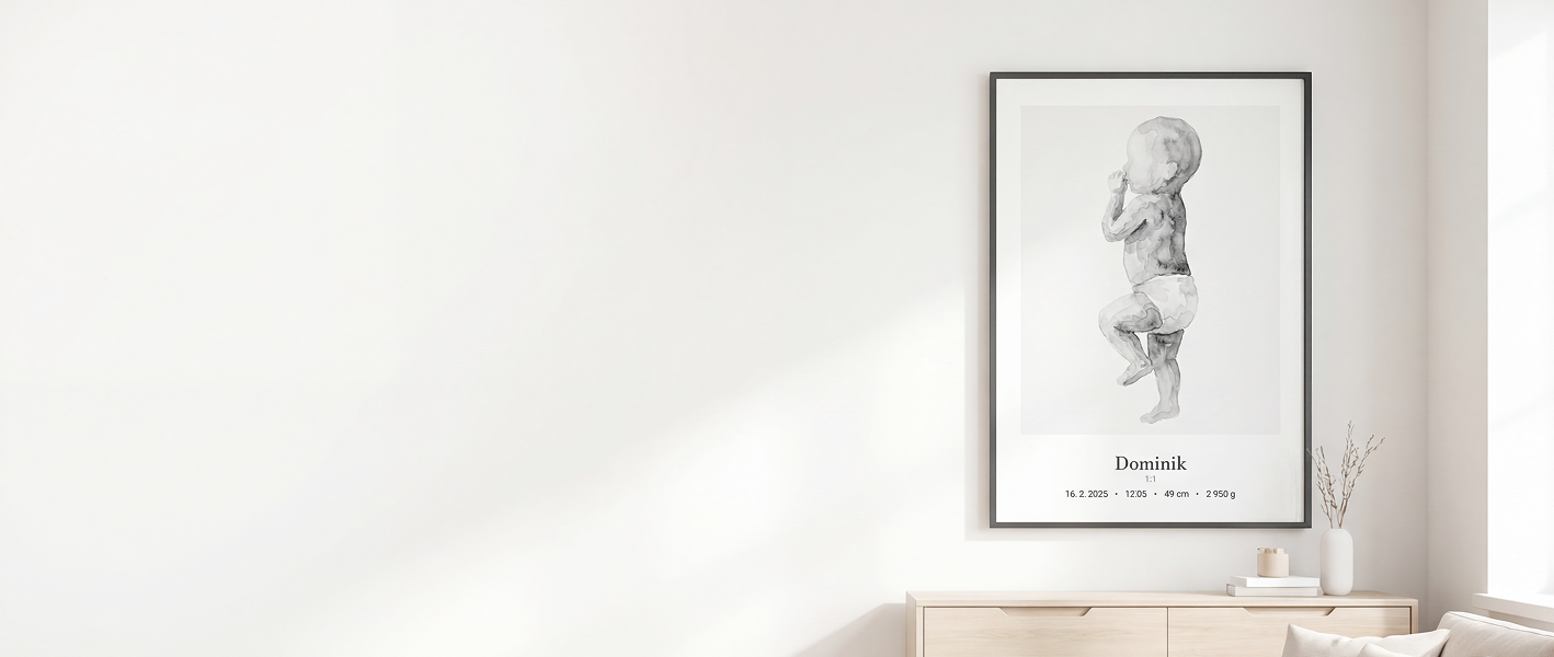 Plakát miminka v životní velikosti