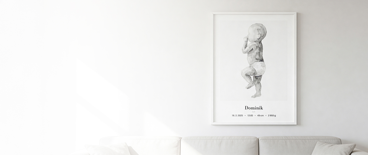 Plakát miminka v životní velikosti