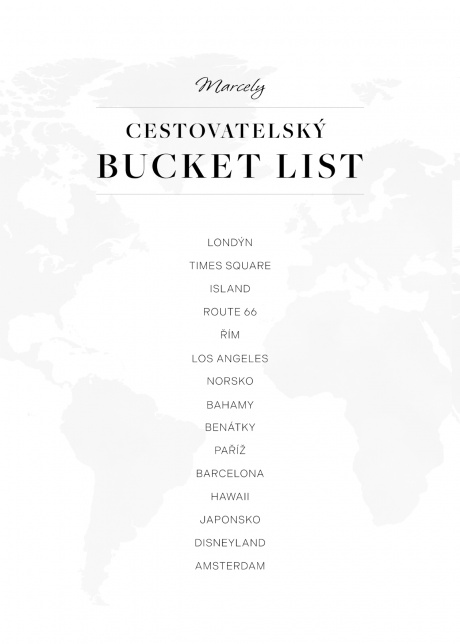 Plakát Cestovatelský bucket list - Čistý | Plakater.store